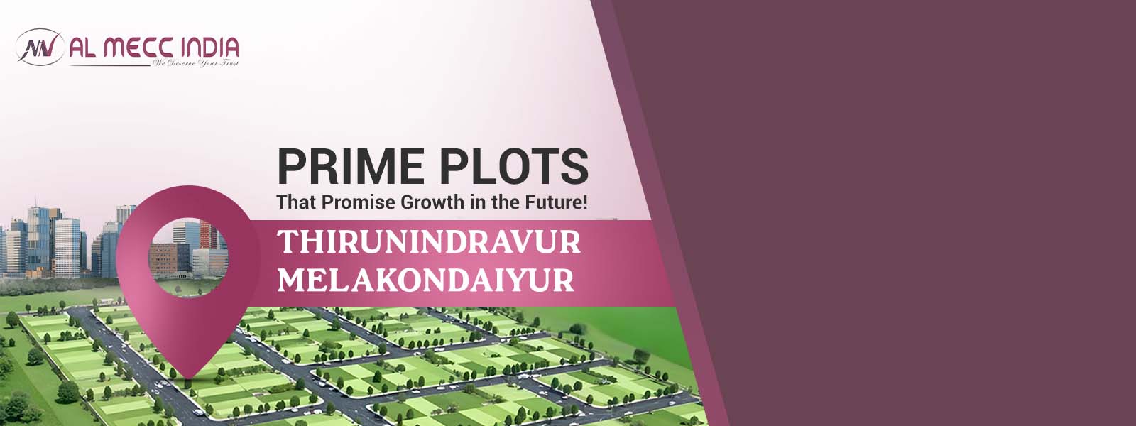Scenic view of CMDA-approved plot for sale in Thiruninravur surrounded by greenery